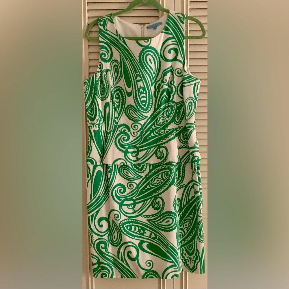 NWT Alex Marie Green & White Peplum Dress - Size 14